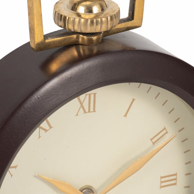 9 Jansen Gold And Brown Desk Clock