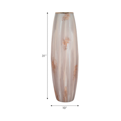 31 Curved Glass Vase Opal Finish, Ivory Multi