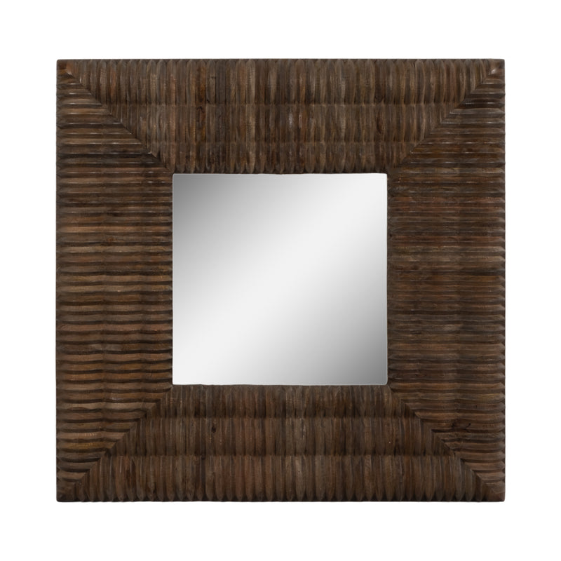 48X48 MONTERAY CARVED WOOD WALL MIRROR