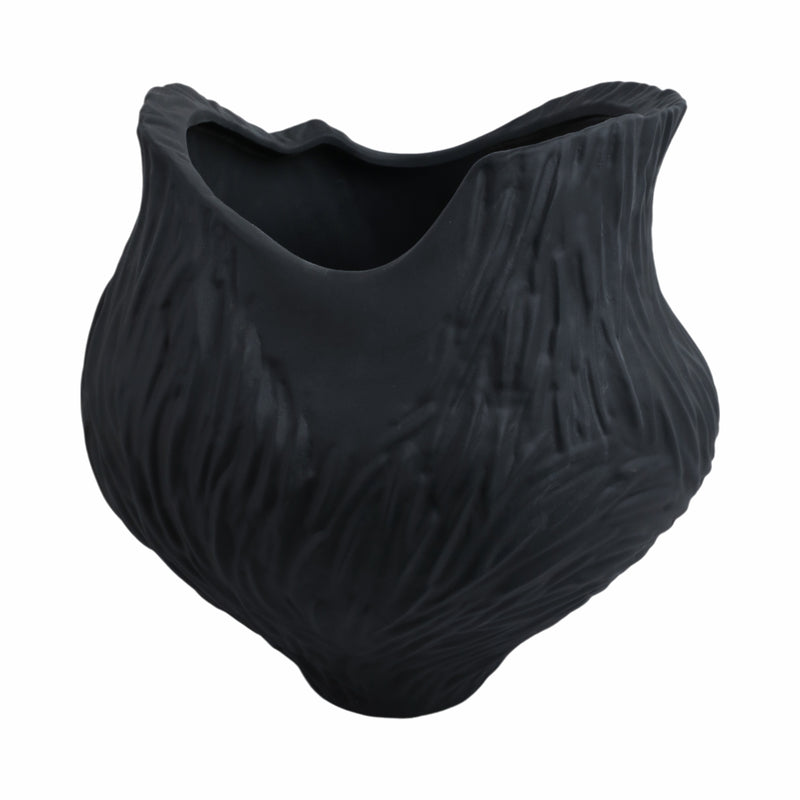 16trevino Large 3d Printed Porcelain Vase, Blk