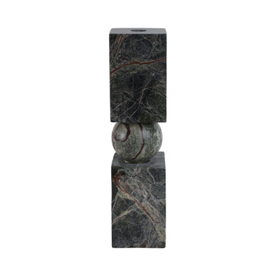 12x3 Chunky Marble Taper Holder, Forest Green