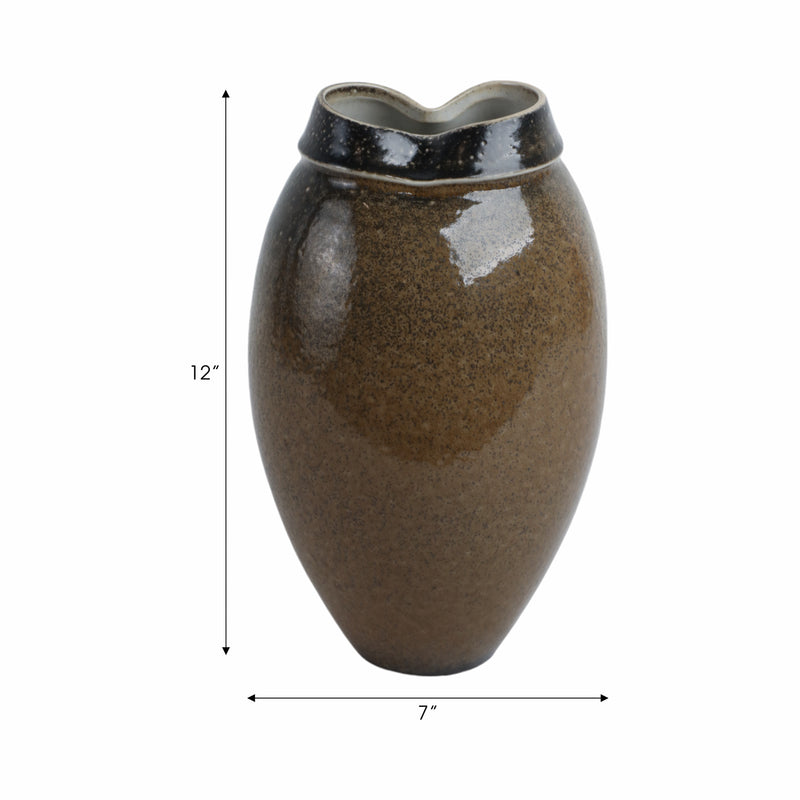 12 Callen Tall Porcelain Vase, Brown