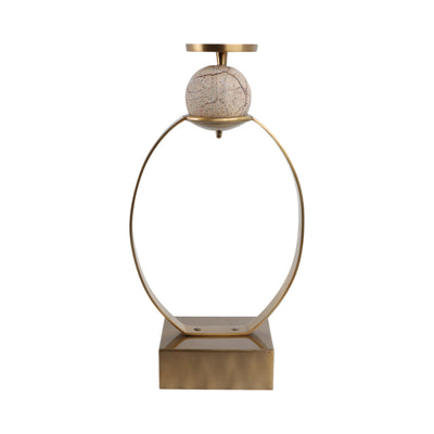 21durant Small Gold Candle Holder W/marble Sphere