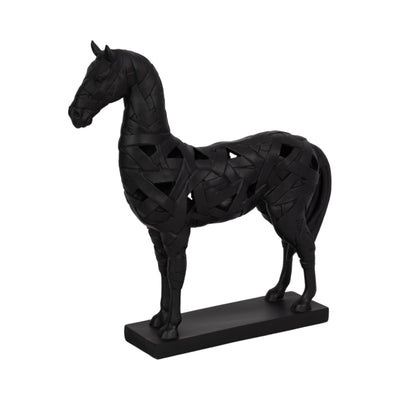 17 Horse Sculpture On Base, Black