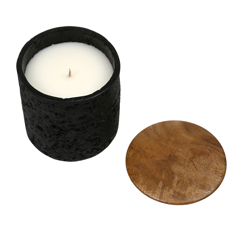 4 9 Oz Balsam & Myrrh Tall Candle With Lid, Black