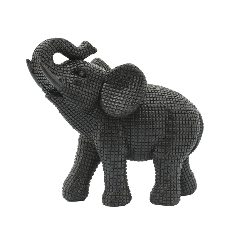 RESIN 7 ELEPHANT TABLE ACCENT, BLACK