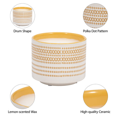 5 15oz X Dots Citro Candle, Yellow