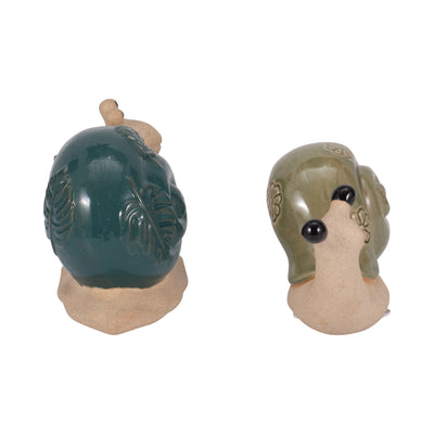 S/2 7 Garden Snails, Blue/green