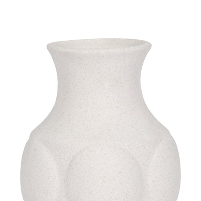 14 Large Dot Embossed Vase Sand Texture, White