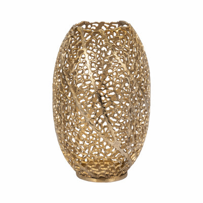 15 Meadow Metal Urn Shape Vase, Gold