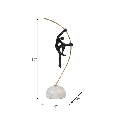 METAL, 16 GYMNAST ON POLE, BLACK/GOLD