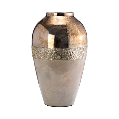 GLASS, 17 METALLIC VASE, CHAMPAGNE