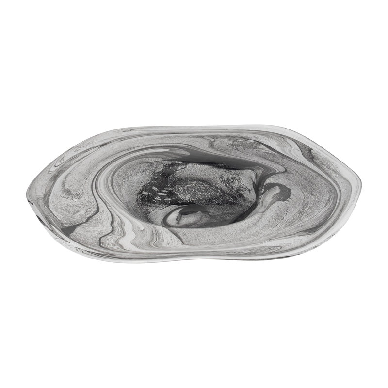 21 KATRINA GRAY SWIRL GLASS CHARGER PLATE