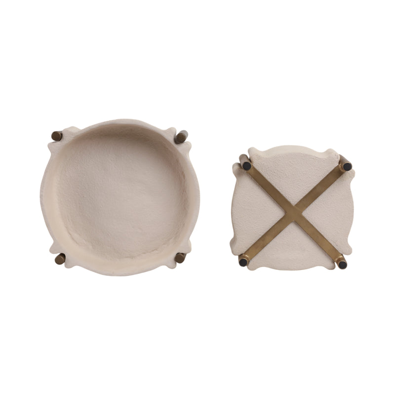 S/2 11/14 Terrace Ecomix Tray, Beige/gld