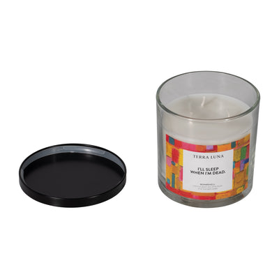 4 12 Oz Sleep When I'm Dead Lidded Candle