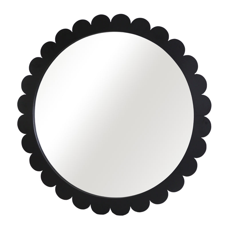 34 Scallop Border Mirror, Black