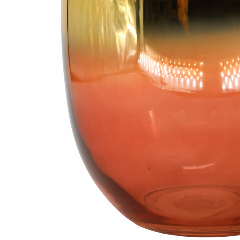 GLASS 10H METALLIC VASE, PINK/GOLD