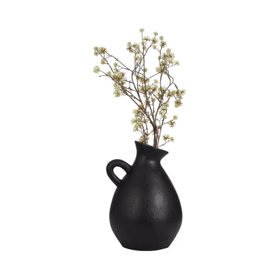 TERRACOTTA, 19 ORGANIC JUG WITH HANDLE, BLACK