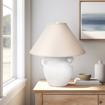 23 Textured Jug Table Lamp, White/grey