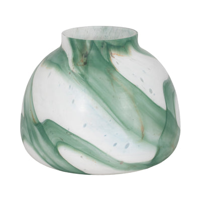 9 Ebb & Flow Vase, Green/clear