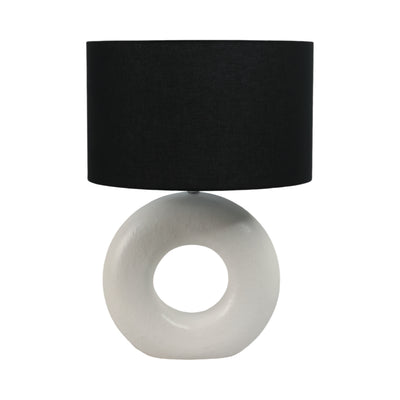 26 Textured Round Open Cut-out Table Lamp, White