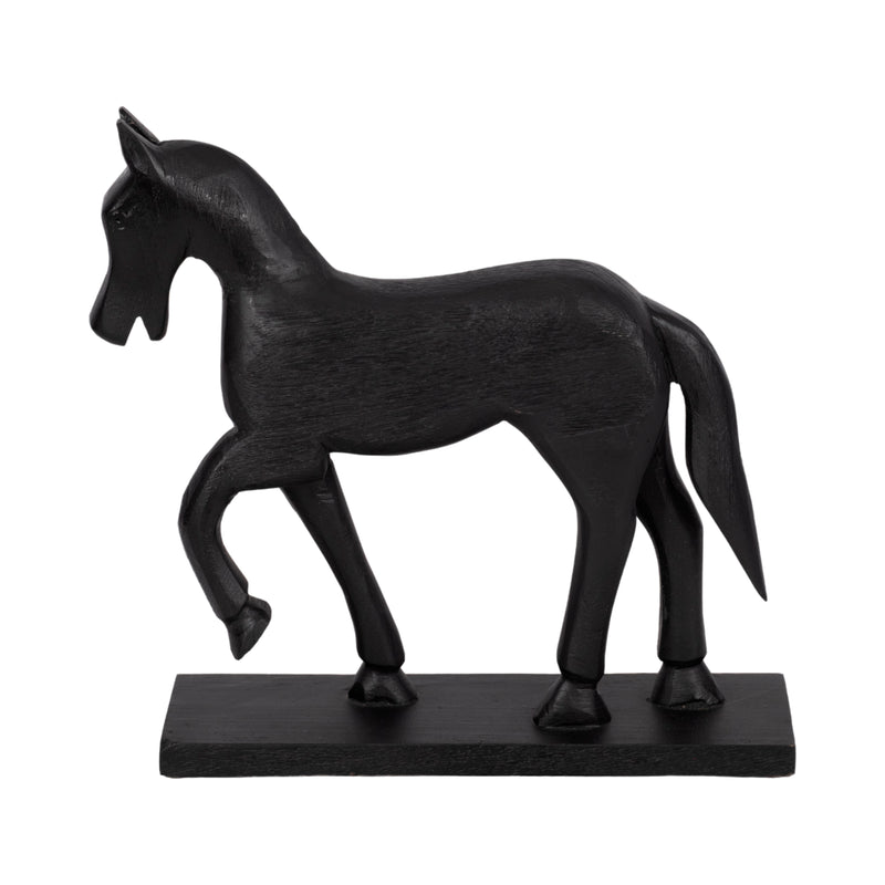 13 Galloping Horse On Base, Black