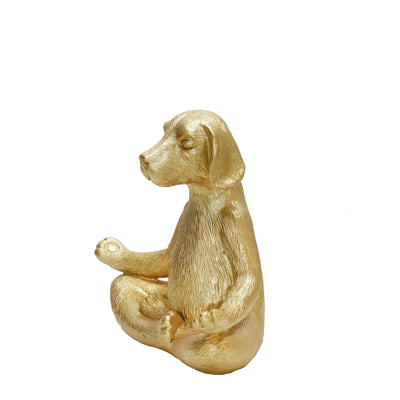 Polyresin 7 Yoga Dog, Gold