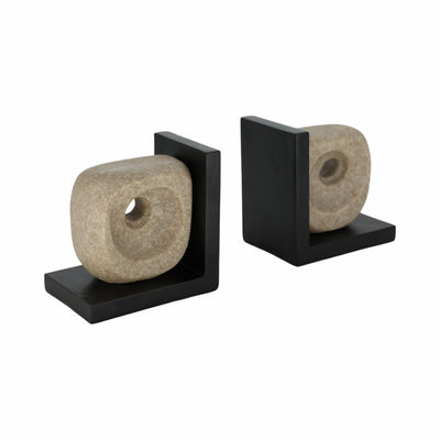 S/2 6 Flowood Brown Quartz Resin Bookends