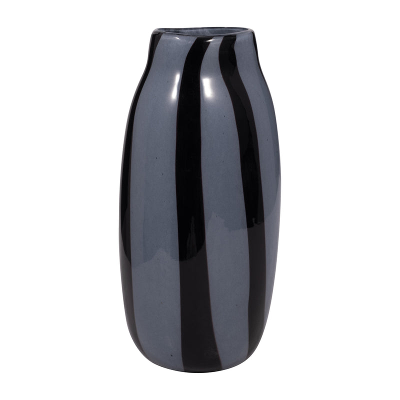 12 CAHAN MEDIUM BLACK STRIPED VASE