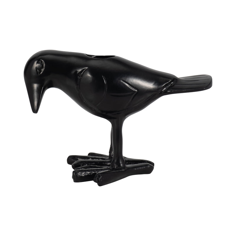 6 Crow Taper Candle Holder, Black