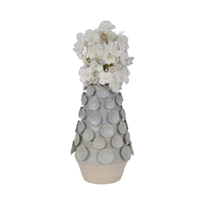 12 Coral Applique Vase, Light Blue Multi