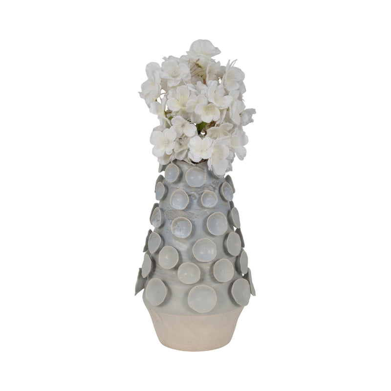 12 Coral Applique Vase, Light Blue Multi