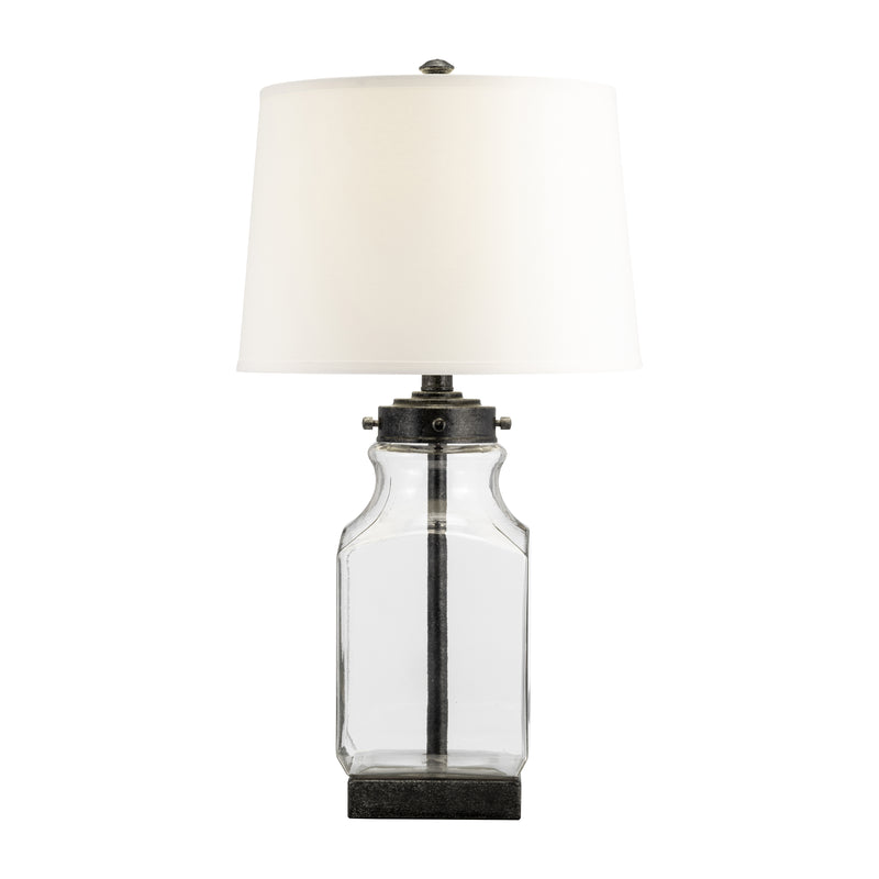 Glass, 30 Bottle Table Lamp, Clear/white