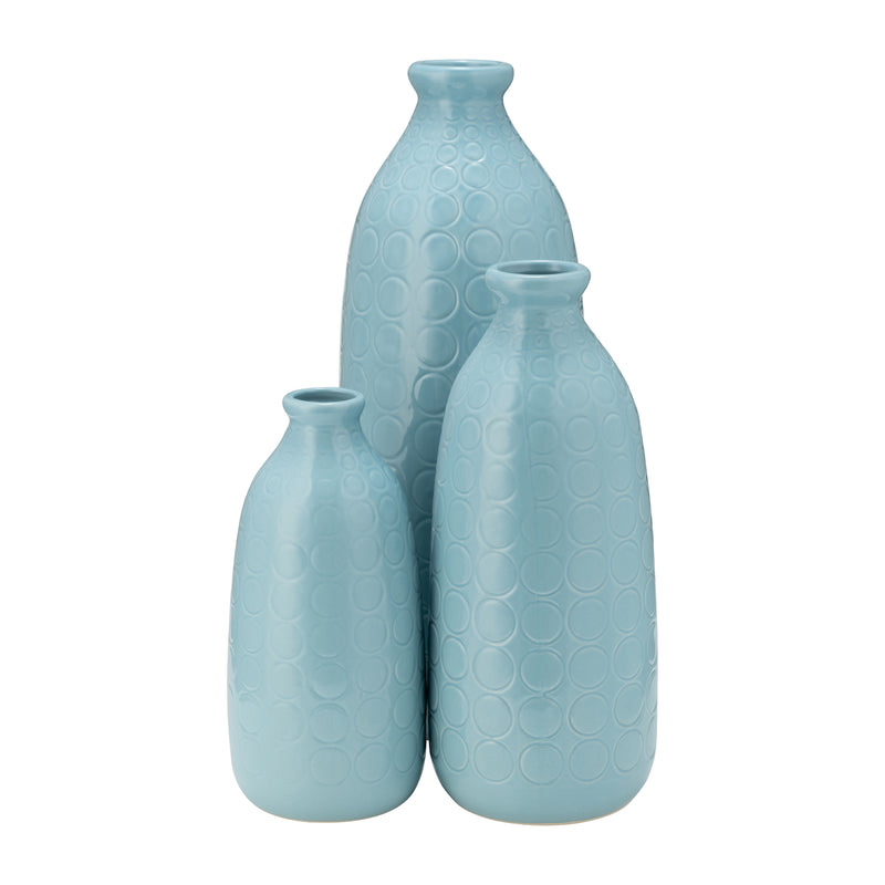 CER, 16 CIRCLES VASE, AQUA HAZE