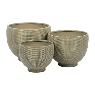 DEMPSEY GREEN PLANTERS - SET OF 3