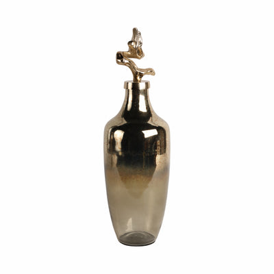 20 Lusaka Lg Glass Bottle, Gold