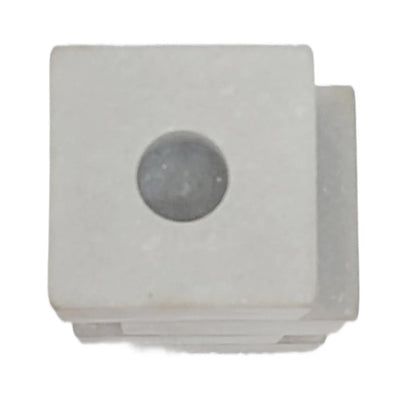 10x3 Stacked Cube Marble Taper Holder, White