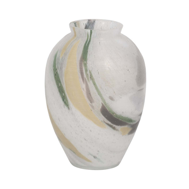 Marco Glass, 9 Marbled Look Vase, Multi