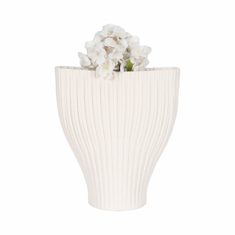 14 BELLO 3D PRINTED VASE, IVORY/BEIGE