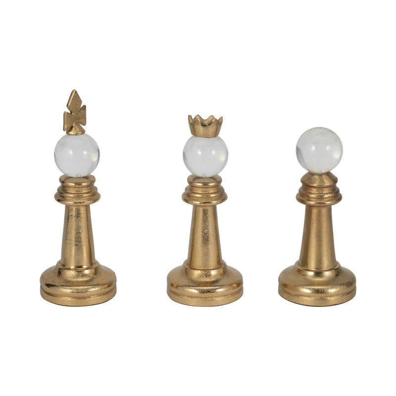 S/3 8/9/10 Turin Gold Chess Pieces