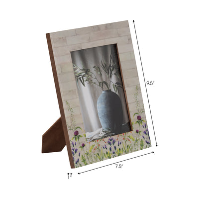 Resin, 5x7 Purple Flower Field Photo Frame, Multi