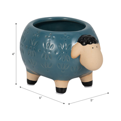 6 Sheep Planter, Blue