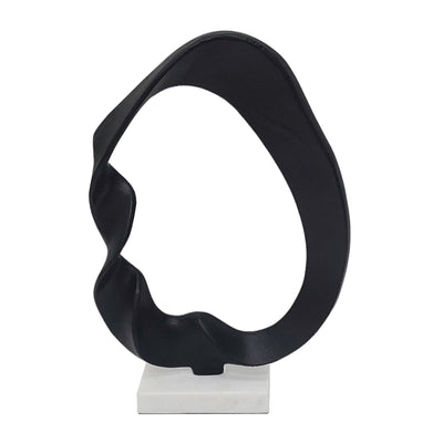 17 Abstract Circle On Marble Base, Black/white