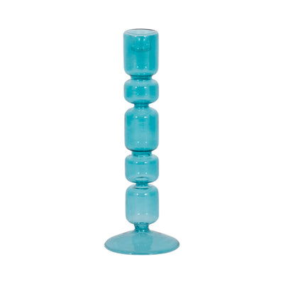 10 Mixed Bubble Taper Candleholder, Blue