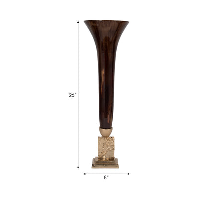 GLASS, 26 TRUMPET VASE, BRONZE