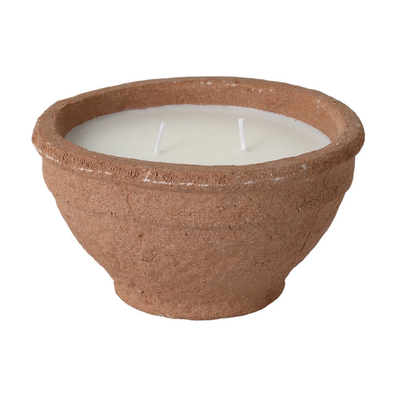 6 14 Oz Santal & Spruce Bowl Candle, Terracotta