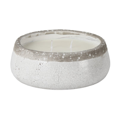 10 35 Oz Wood Sage & Sea Salt Bowl Candle, Ivory