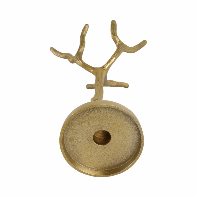 12 Roots Pillar & Taper Candle Holder, Gold