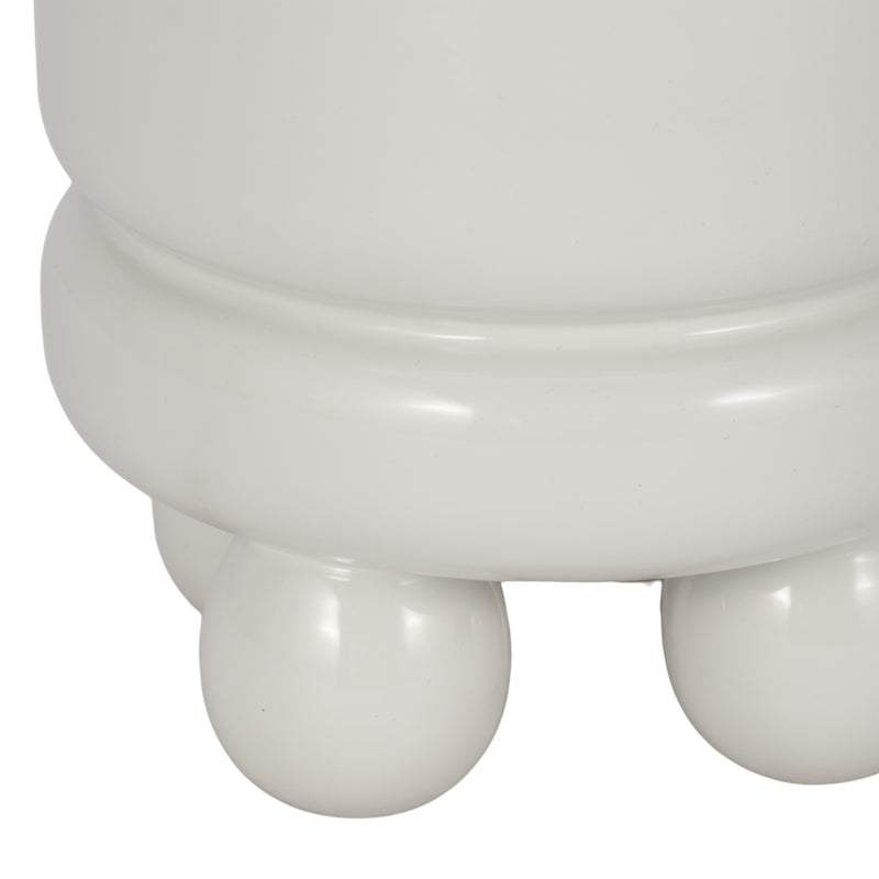 7 Knobby Footed Planter, White