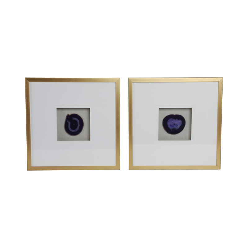 20X20 S/2 FRAMED AGATE, PURPLE